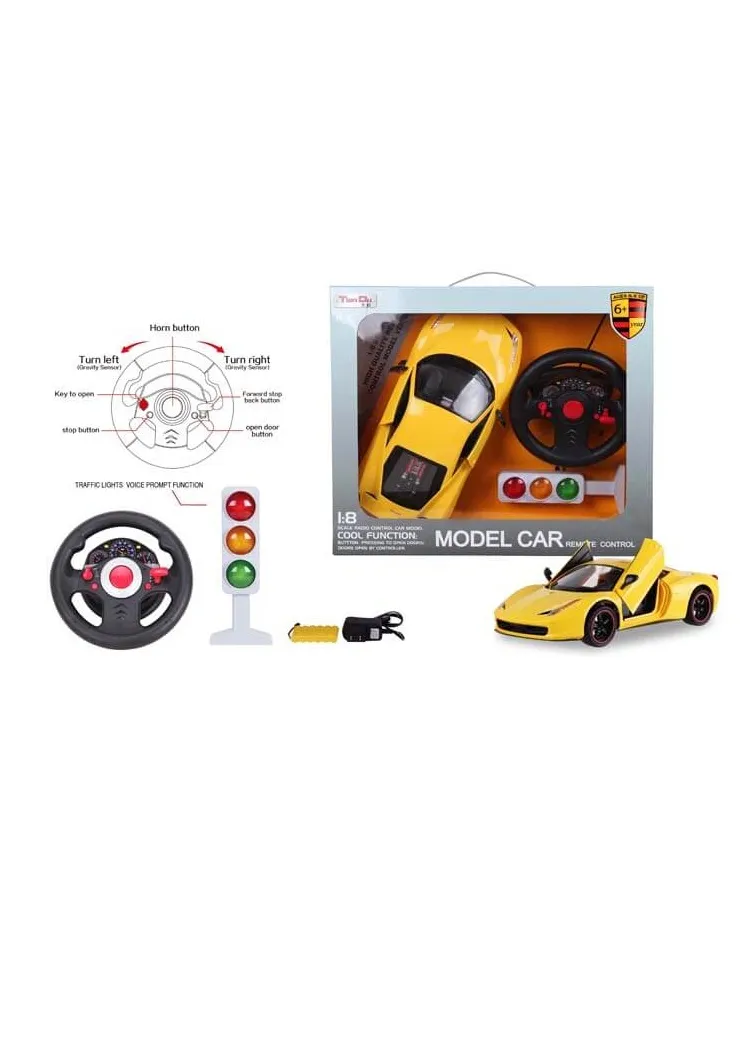 Машина на радиоуправлении с рулем Ferrari 1:8